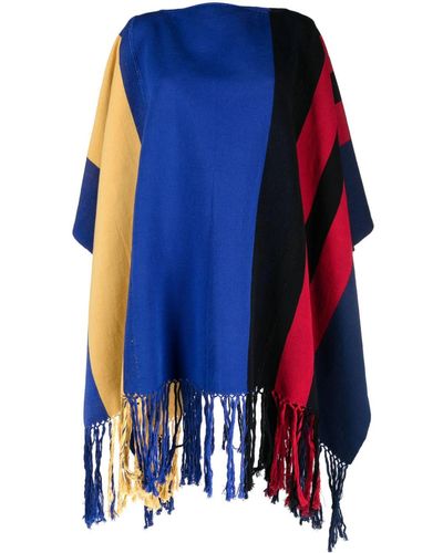 Colville Poncho Mega Stripe - Azul