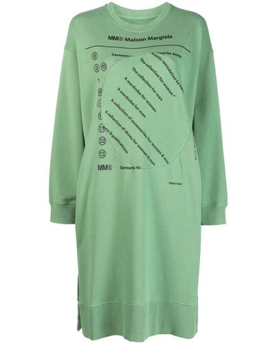 MM6 by Maison Martin Margiela Graphic-print Sweatshirt Dress - Green