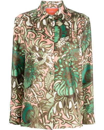 La DoubleJ Blouse Met Bloemenprint - Groen