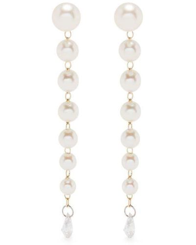 Mizuki 14kt Yellow Gold Sea Of Beauty Pearl And Diamond Earrings - White