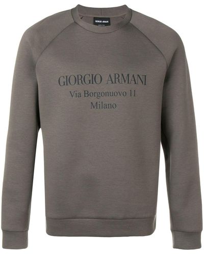 Giorgio Armani Logo Print Sweatshirt - Grey