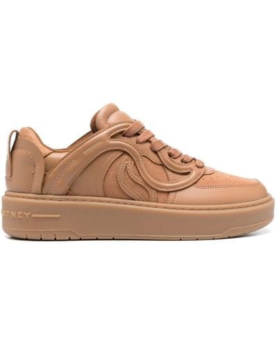 Stella McCartney S-wave Embroidered Sneakers - Brown