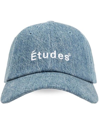 Etudes Studio Embroidered Acid Wash Cap - Blue