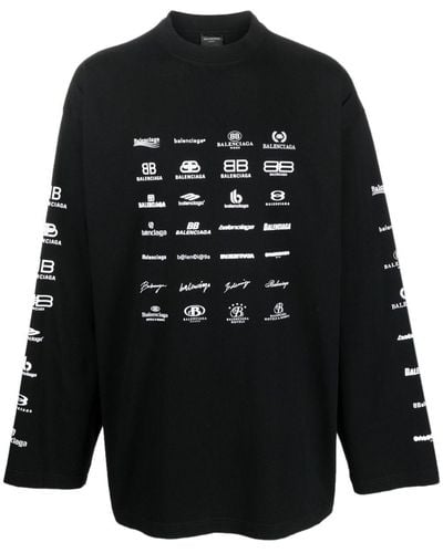 Balenciaga Sweatshirt mit Logo-Print - Schwarz