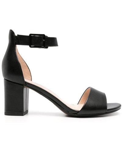 Clarks Deva Mae 65mm Leather Sandals - Black