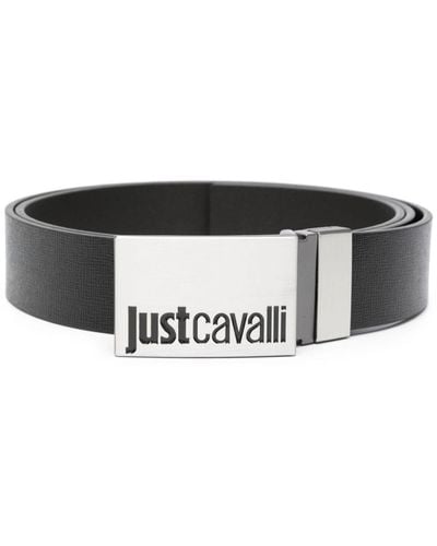 Just Cavalli Logo-plaque Leather Belt - Black