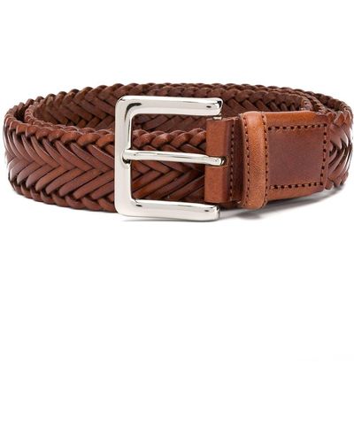 SCAROSSO Braided Casual Belt - Brown