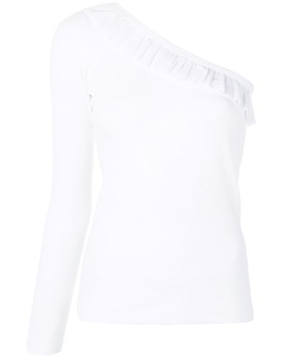 RED Valentino One-shoulder Ribbed Top - White