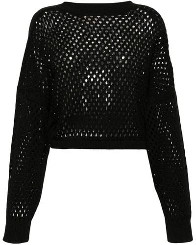 Semicouture Pullover mit tiefen Schultern - Schwarz