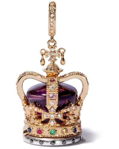 Annoushka Charm Coronation Crown en oro amarillo de 18kt con diamantes - Blanco