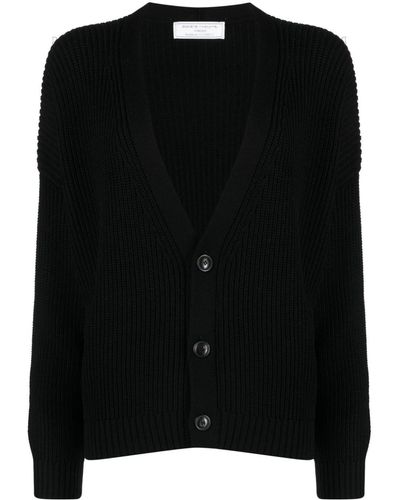 Societe Anonyme Plunging V-neck Chunky-knit Cardigan - Black