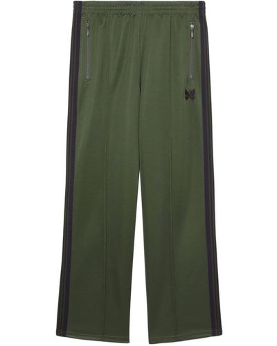 Needles Pantalones de chándal con logo bordado - Verde