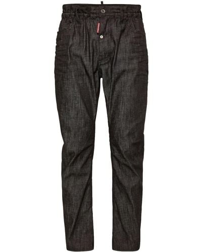 DSquared² Coated-finish slim-cut jeans - Grau