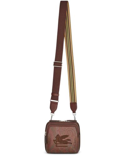 Etro Sac porté épaule médium à broderies Pegaso - Marron