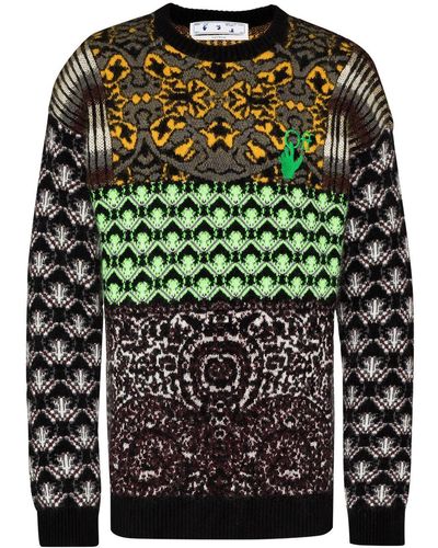 Off-White c/o Virgil Abloh Persian Fantasy Knitted Jumper - Green