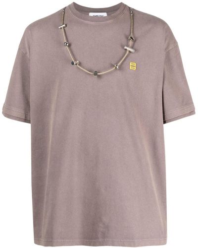Ambush T-Shirt mit Kordelstoppern - Grau