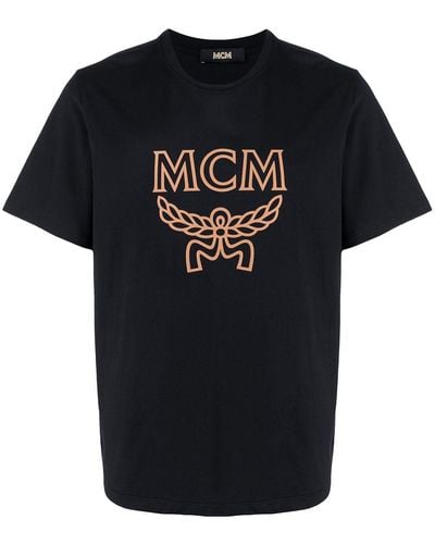 MCM Camiseta con logo y cuello redondo - Negro