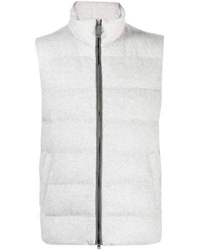 Herno Quilted Zip-up Gilet - White