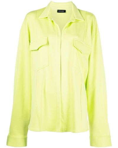 Styland Oversized Shirt Jacket - Yellow