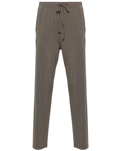 Hanro Mélange-effect Jersey Pants - Gray