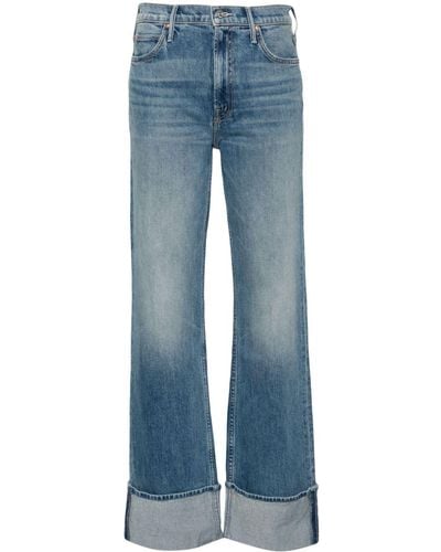 Mother Duster Skimp High-rise Straight-leg Jeans - Blue
