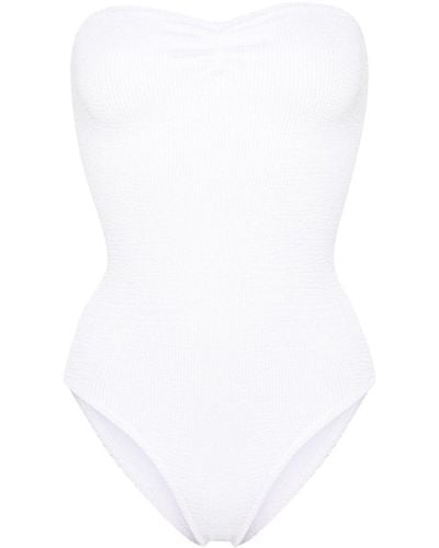 Mc2 Saint Barth Strapless Crinkled Swimsuit - White