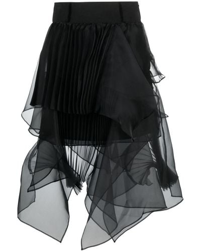Sacai Asymmetric Tule Skirt - Black