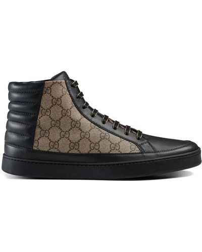 Gucci 'GG Supreme' High-Top-Sneakers - Schwarz