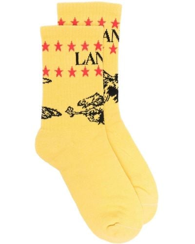 Lanvin X Future Eagle-print Socks - Yellow