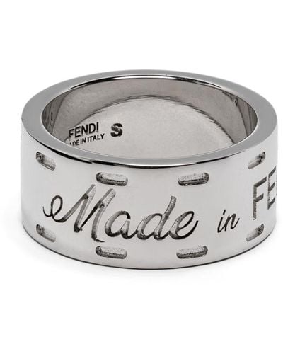 Fendi Made In Band Ring - Gray