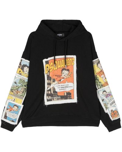 DSquared² Betty Boop Cotton Hoodie - Black