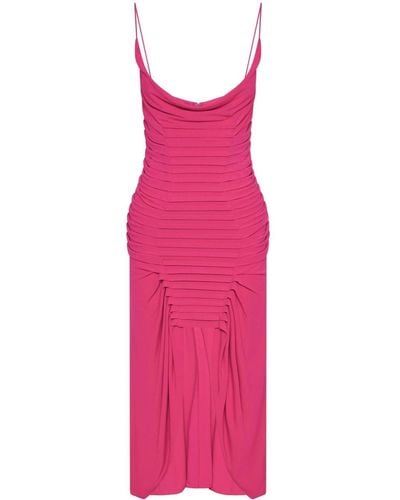 Dion Lee Boned-bodice Pleated Midi Dress - Pink