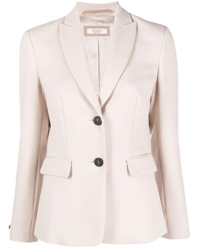 Peserico Tailored Single-breasted Blazer - Natural