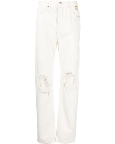 Rhude Gerade Jeans im Distressed-Look - Weiß