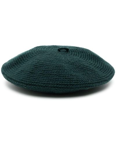 Bode Crochet-knit Wool Beret - Green