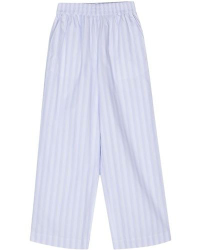 Remain Pantalones rectos con rayas tipo halo - Azul