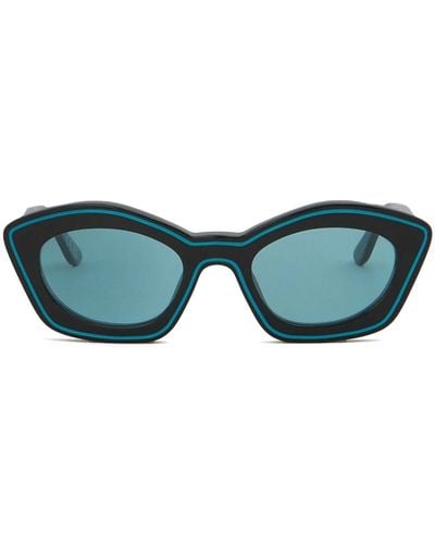 Marni Sonnenbrille mit ovalem Gestell - Blau