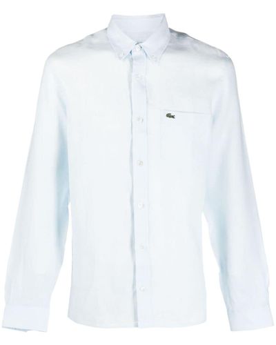 Lacoste Overhemd Met Geborduurd Logo - Wit