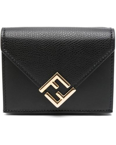 Fendi Ff Diamonds Tri-fold Wallet - Black