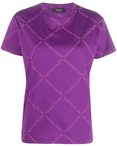 Fabiana Filippi Logo-print Cotton T-shirt - Purple