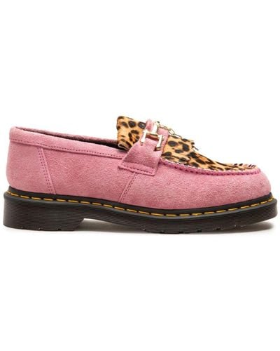 Dr. Martens Adrian Leopard-print Suede Loafers - Pink