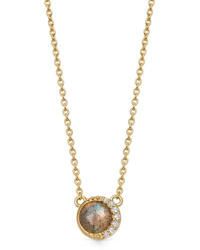 Astley Clarke Collar Gold Luna con colgante de gema - Metálico