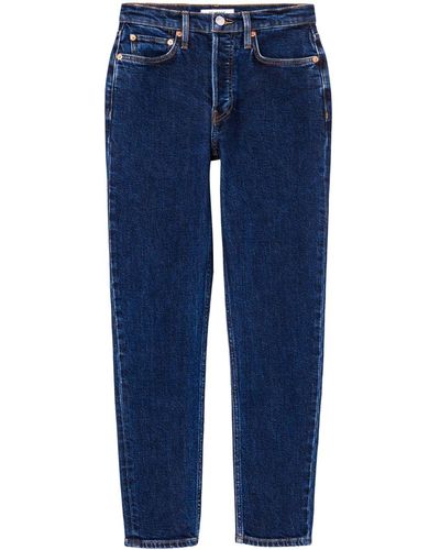 RE/DONE Cropped-Jeans mit hohem Bund - Blau