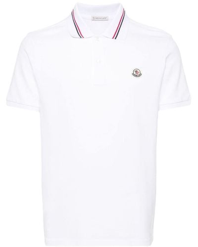 Moncler Polo à patch logo - Blanc