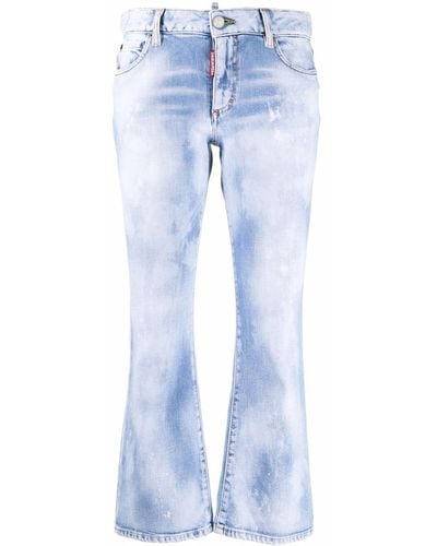 DSquared² Ausgeblichene Cropped-Jeans - Blau