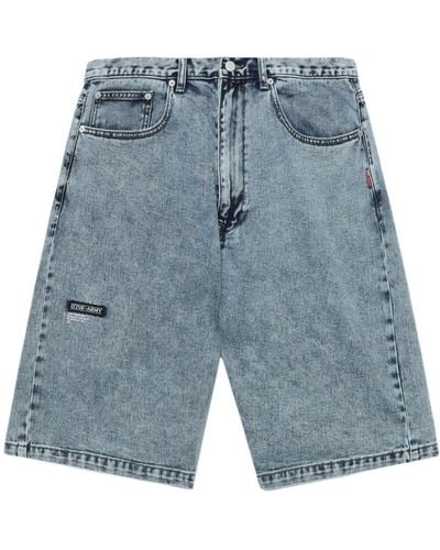 Izzue Jeans-Shorts mit Logo-Patch - Blau