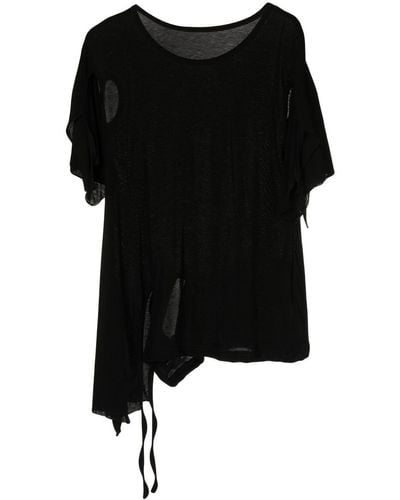 Yohji Yamamoto Cape-sleeve T-shirt - Black