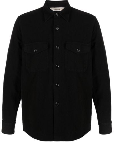 Aspesi Katoenen Overhemd - Zwart