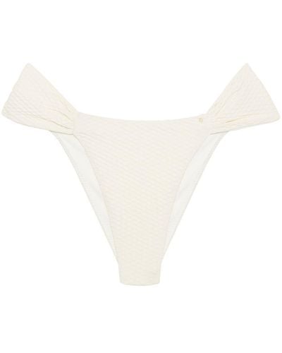 Anine Bing Naya Honeycomb-effect Bikini Bottoms - White