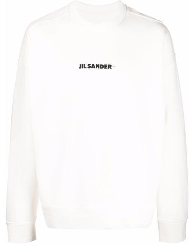 Jil Sander Sweat à logo + imprimé - Blanc